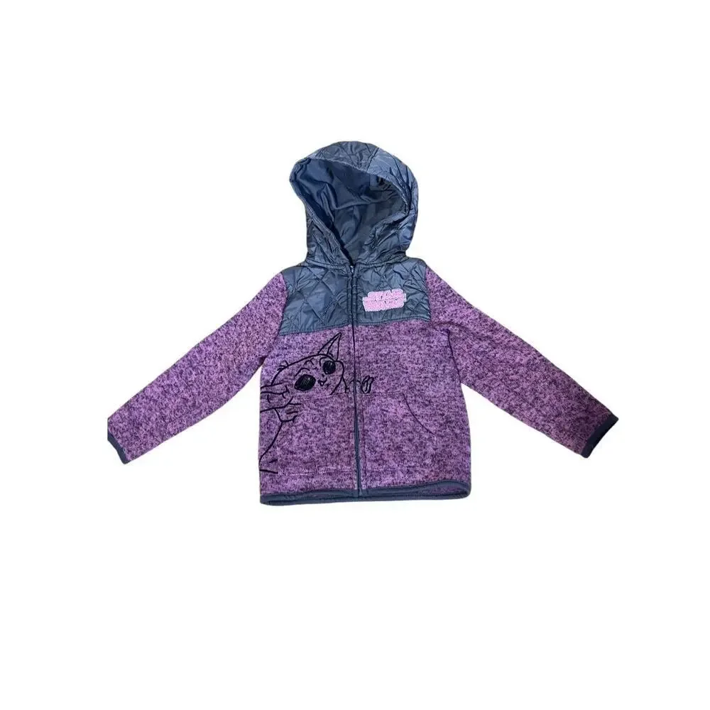 Star Wars, Pink And Grey Girls Zipper Jacket Size 5 Baby Yoda